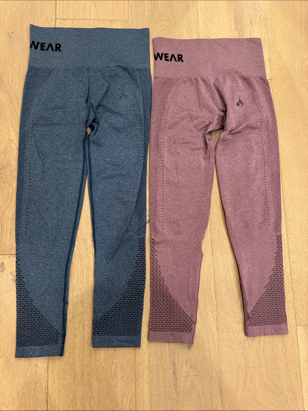 Gymshark Kids Seamless Leggings in Blue and Mauve